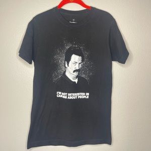 Parks and Recreation Ron Swanson I'm Not Interested In Caring About People Shirt